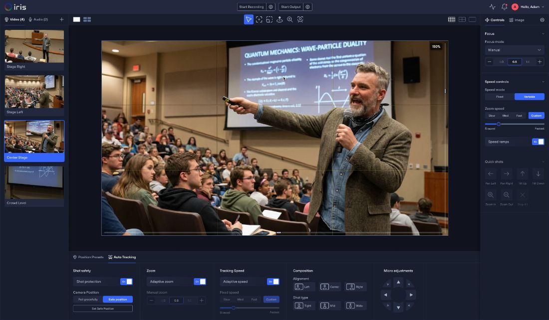 A lecture hall run from Iris Studio