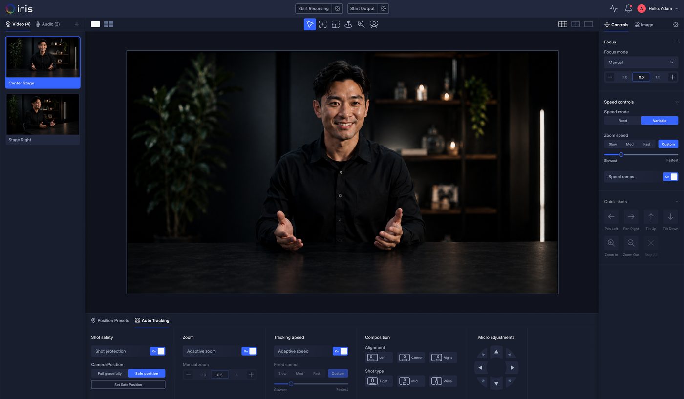 Iris Studio running an Everet camera